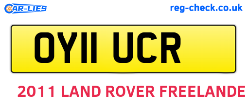 OY11UCR are the vehicle registration plates.