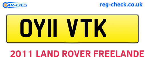 OY11VTK are the vehicle registration plates.