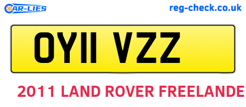 OY11VZZ are the vehicle registration plates.