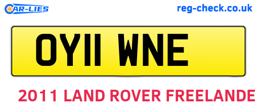 OY11WNE are the vehicle registration plates.