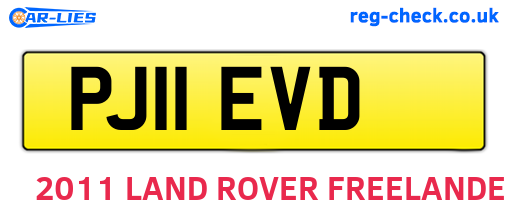 PJ11EVD are the vehicle registration plates.