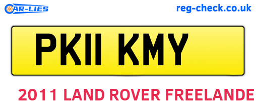 PK11KMY are the vehicle registration plates.