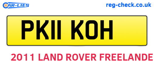 PK11KOH are the vehicle registration plates.