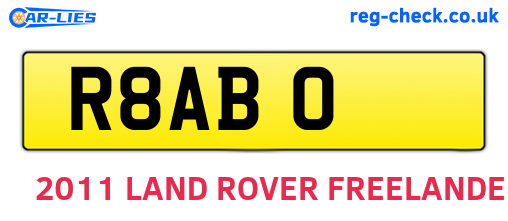 R8ABO are the vehicle registration plates.