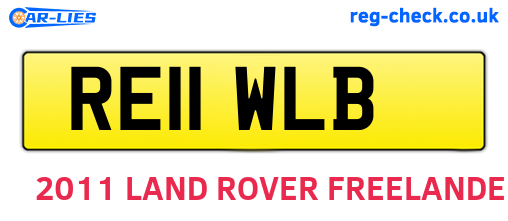 RE11WLB are the vehicle registration plates.