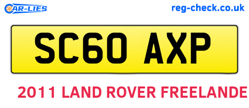 SC60AXP are the vehicle registration plates.