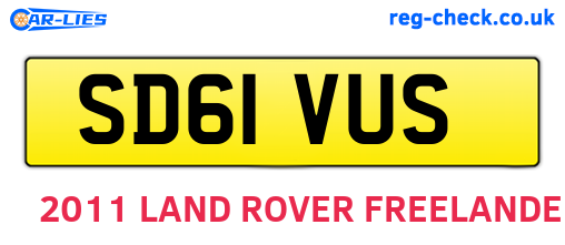 SD61VUS are the vehicle registration plates.