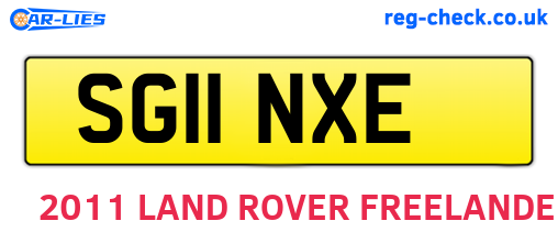 SG11NXE are the vehicle registration plates.