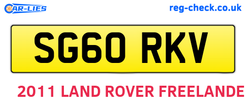 SG60RKV are the vehicle registration plates.