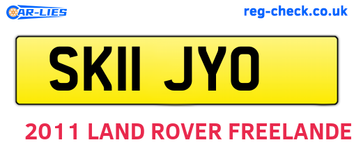 SK11JYO are the vehicle registration plates.