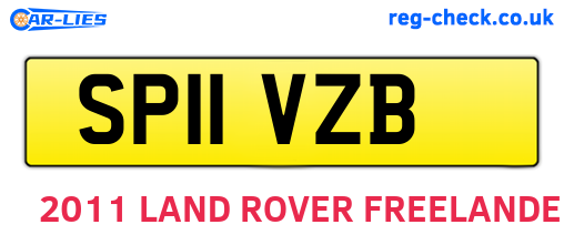 SP11VZB are the vehicle registration plates.