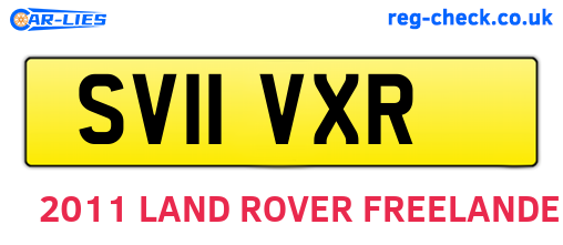 SV11VXR are the vehicle registration plates.