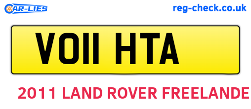 VO11HTA are the vehicle registration plates.