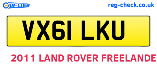 VX61LKU are the vehicle registration plates.