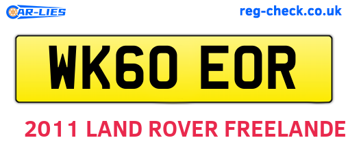 WK60EOR are the vehicle registration plates.