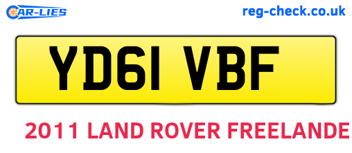 YD61VBF are the vehicle registration plates.