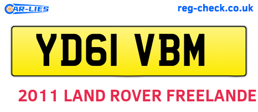 YD61VBM are the vehicle registration plates.