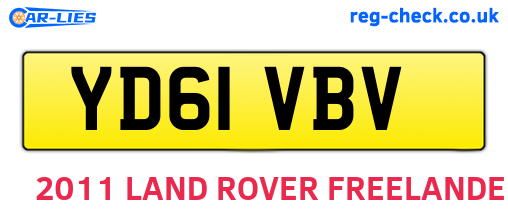 YD61VBV are the vehicle registration plates.