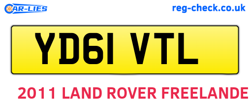 YD61VTL are the vehicle registration plates.
