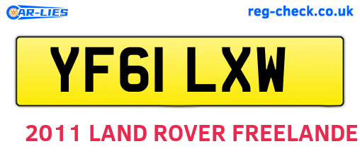 YF61LXW are the vehicle registration plates.