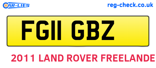 FG11GBZ are the vehicle registration plates.