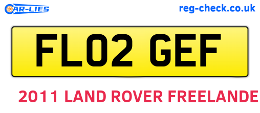 FL02GEF are the vehicle registration plates.