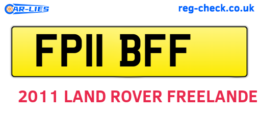 FP11BFF are the vehicle registration plates.