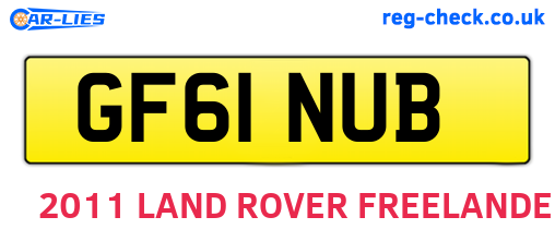 GF61NUB are the vehicle registration plates.