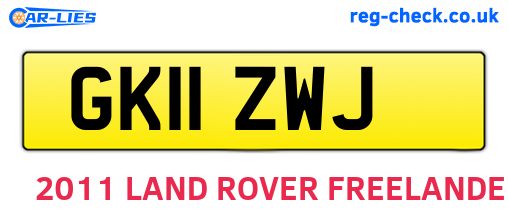 GK11ZWJ are the vehicle registration plates.