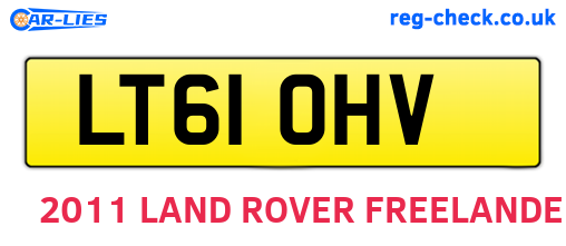 LT61OHV are the vehicle registration plates.