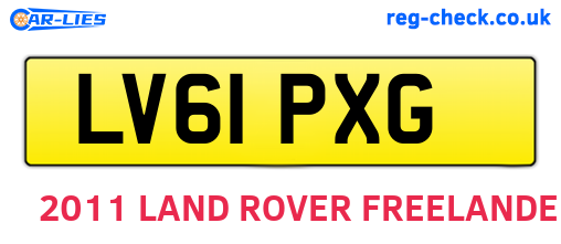 LV61PXG are the vehicle registration plates.