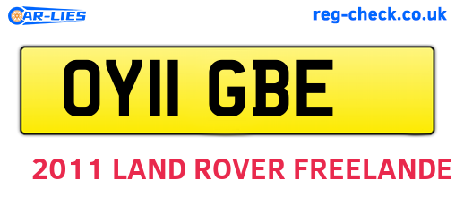 OY11GBE are the vehicle registration plates.