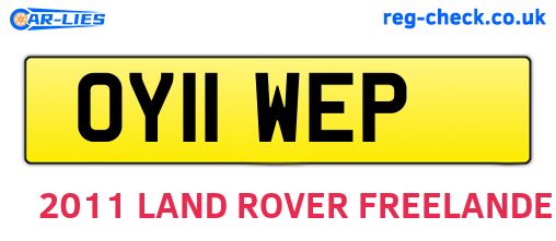 OY11WEP are the vehicle registration plates.