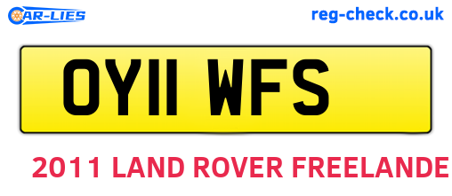 OY11WFS are the vehicle registration plates.