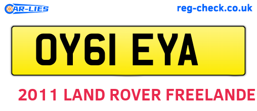 OY61EYA are the vehicle registration plates.
