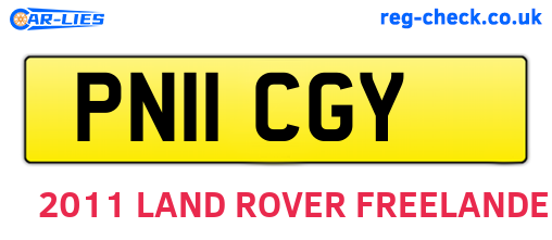 PN11CGY are the vehicle registration plates.