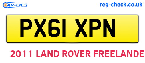 PX61XPN are the vehicle registration plates.