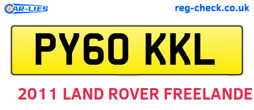 PY60KKL are the vehicle registration plates.