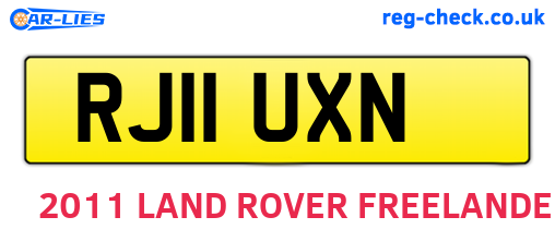 RJ11UXN are the vehicle registration plates.