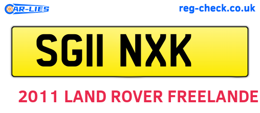 SG11NXK are the vehicle registration plates.