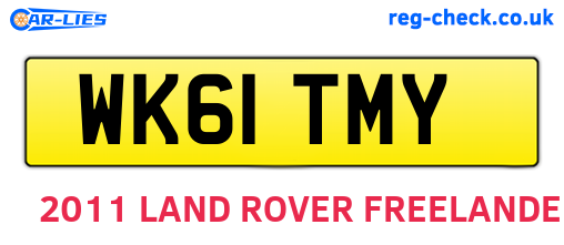 WK61TMY are the vehicle registration plates.