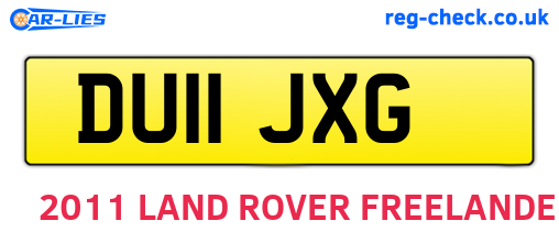 DU11JXG are the vehicle registration plates.