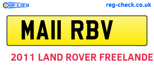 MA11RBV are the vehicle registration plates.