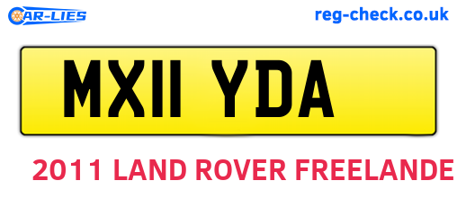 MX11YDA are the vehicle registration plates.