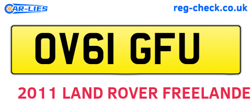 OV61GFU are the vehicle registration plates.