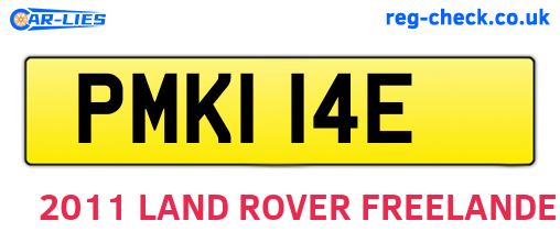 PMK114E are the vehicle registration plates.