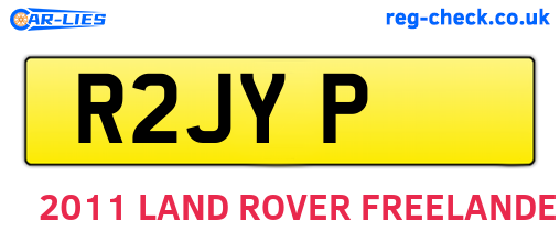 R2JYP are the vehicle registration plates.