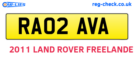 RA02AVA are the vehicle registration plates.