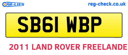 SB61WBP are the vehicle registration plates.