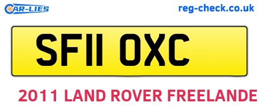 SF11OXC are the vehicle registration plates.